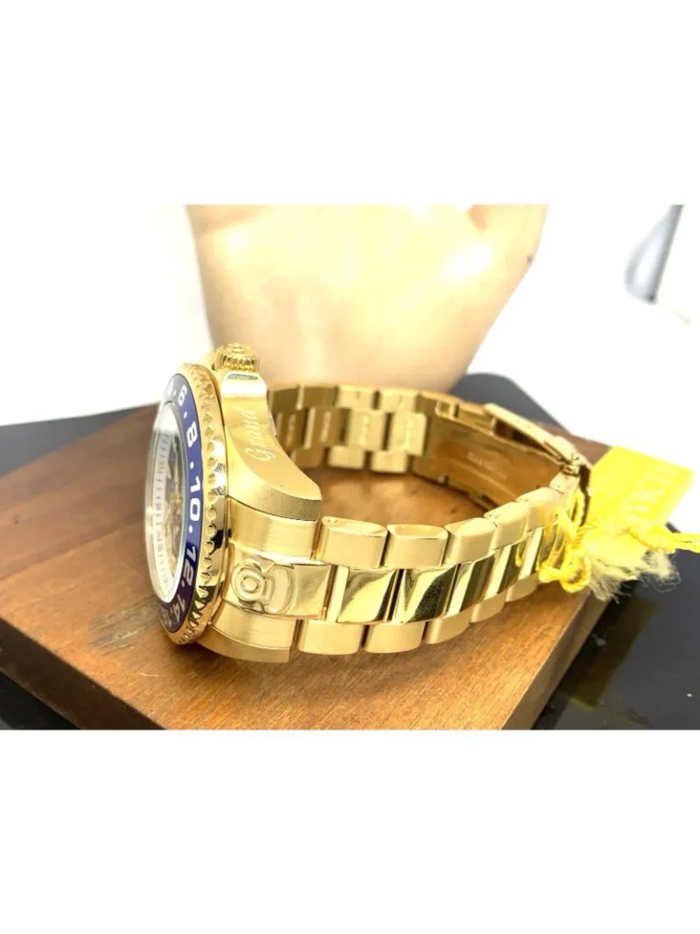 Invicta Men's Watch 47303 Grand Diver Swiss Automatic Blac Dial Gold Steel 47mm